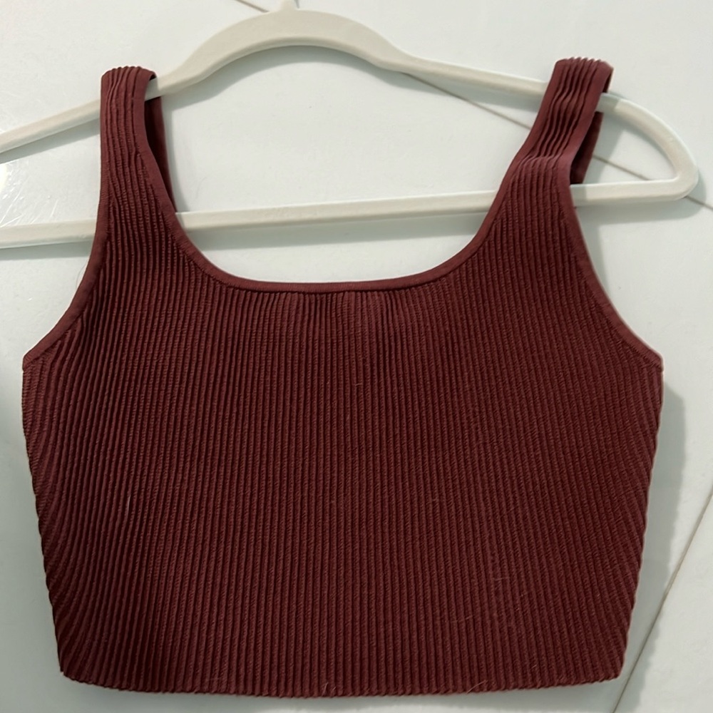 Burgundy Babaton crop top